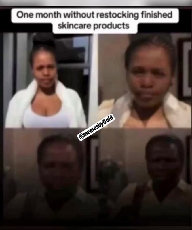 One month without restocking finished skincare products memesbygold