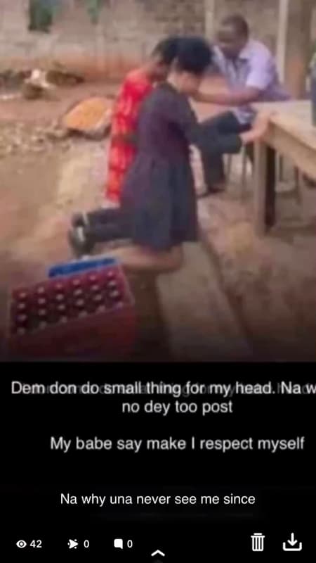 Dem don do small thing for my head. na w no dey loo post my babe say make respec