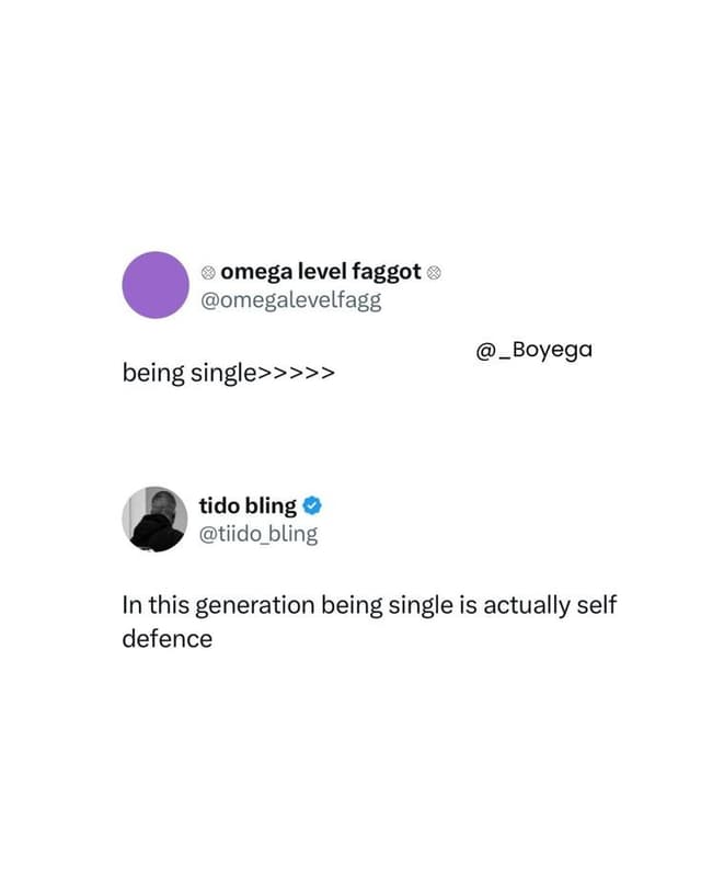 Omega level faggot omegalevelfagg boyega being single tido bling tiido bling in