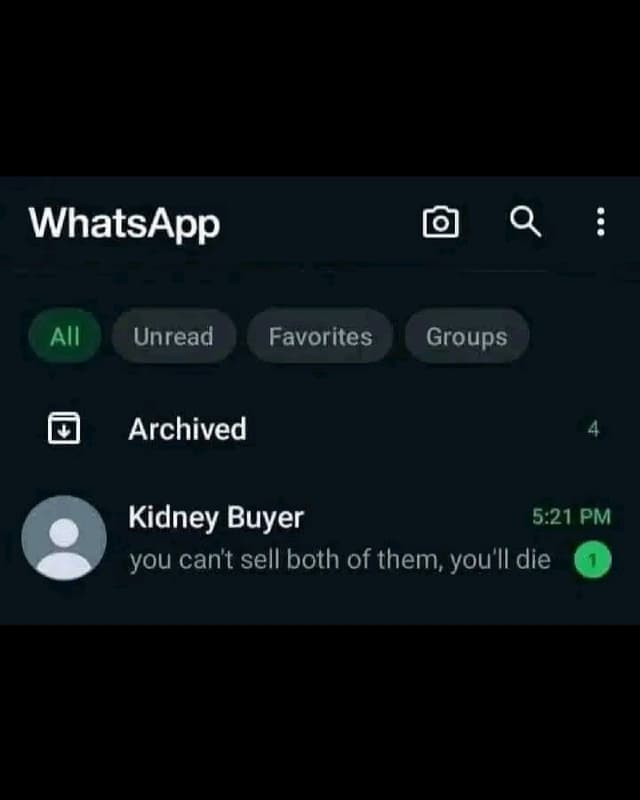 Whatsapp q ali unread favorites groups archived kidney buyer 5.21 pm you cant se