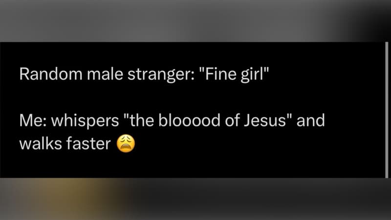 Random male stranger 'fine girl me whispers the blooood of jesus' i and walks fa
