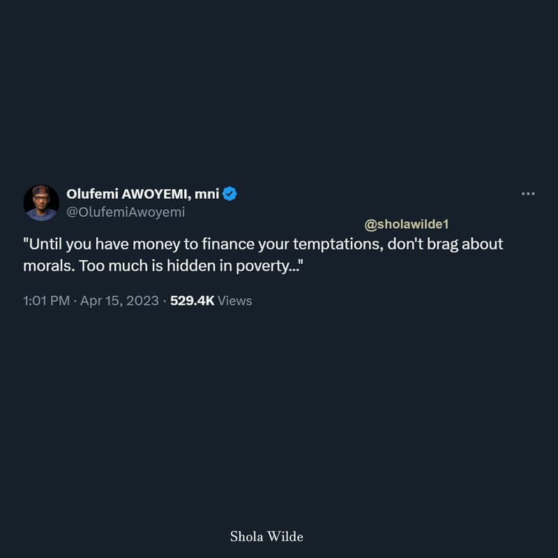 Olufemi awoyemi, mni olufemiawoyemi sholawilde1 until you have money to finance