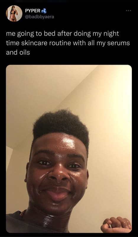 Pyper badbbyaera me going to bed after doing my night time skincare routine with