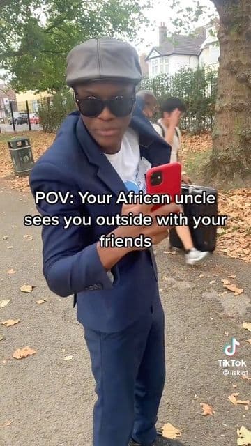Pov your african uncle sees you outside with your friends tiktol iho