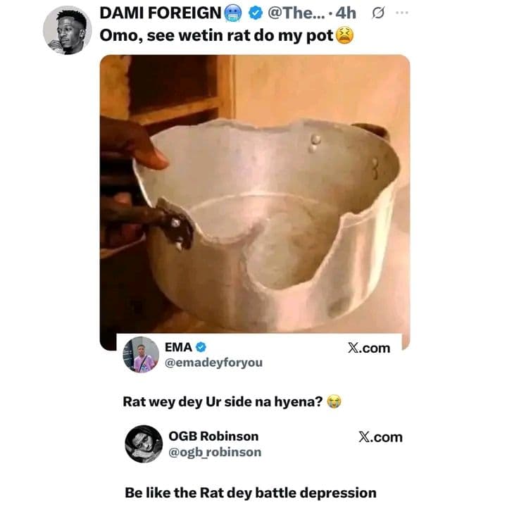 Dami foreign the 4h omo, see wetin rat do my pot ema emadeyforyou x.com rat wey