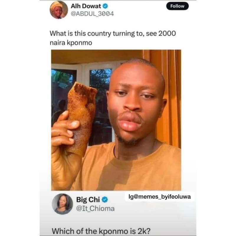 Alh dowat abdul_3004 follow what is this country turning to, see naira kponmo bi