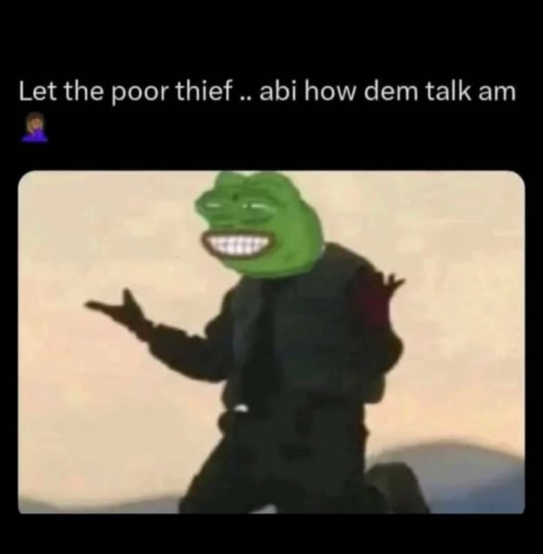 Let the poor thief ge abi how dem talk am